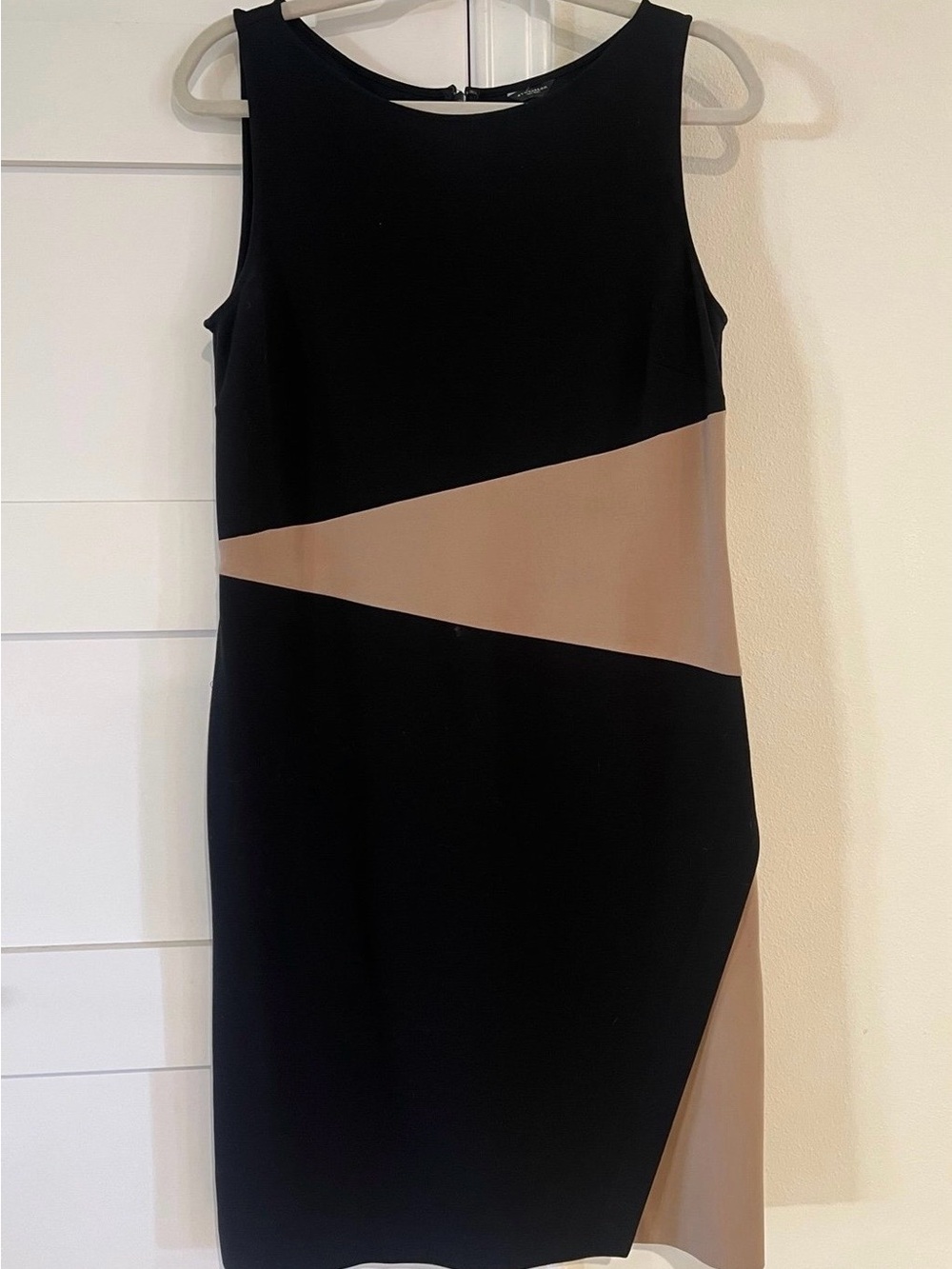 Ann Taylor Black and Taupe Colorblock Dress